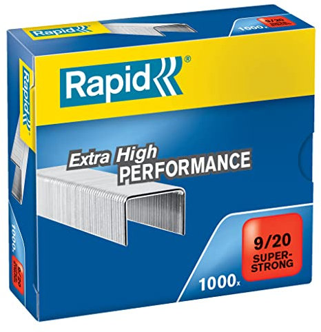 Rapid 24871700 Heftklammern 9/20mm Super Strong, verzinkt, 1000 Stück