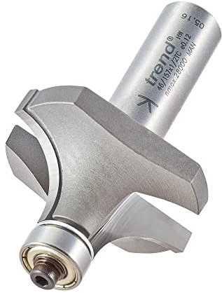 Trend Professional Bearing Guided Ovolo Router Cutter, 15mm Radius, 1/2 Inch Shank, 42.7mm Cut Diameter & 22.3mm Cut Length, Two Bearings, Tungsten Carbide Tipped, 46/157X1/2TC