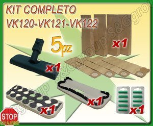 SACCHETTI SPAZZOLA FELTRO SETOLE + PROFUMI PER FOLLETTO VORWERK VK 120 121 122
