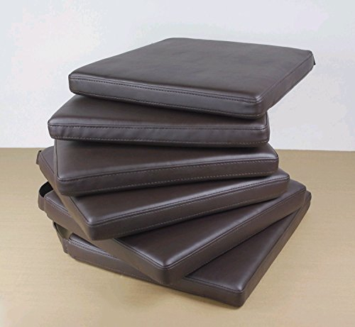 Sedex Sitzpolster Larissa Sitzkissen Stuhlkissen Auflage Kissen Polster Kunstleder - Dunkelbraun