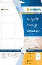 Herma Etiketten transparent glasklar A4 63,5x38,1 mm transparent klar Folie gl„nzend 525 St.