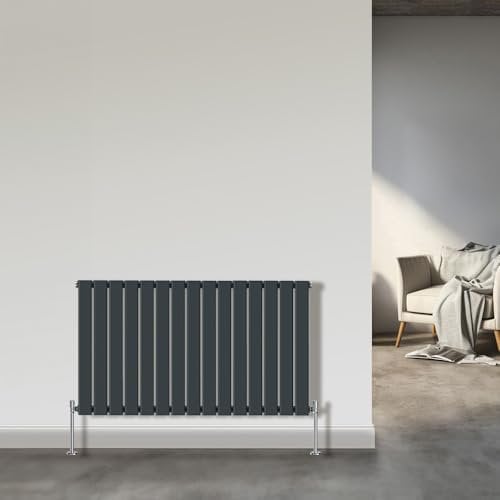 NRG Modern Horizontal Flat Panel Column Designer Radiator 600x1020mm Central Heating Anthracite Single