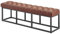 CLP Sitzbank Amun I Mit Stoff-Bezug I Mit Schwarzem Metallgestell, Farbe:braun, Größe:150 cm