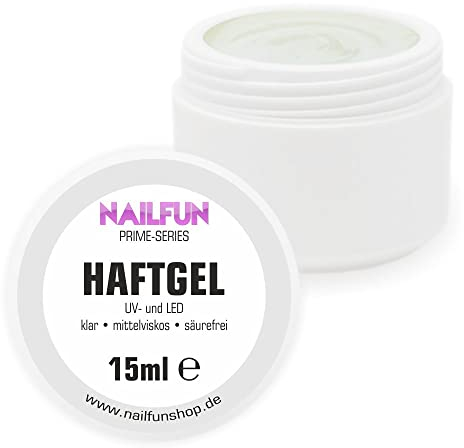 Haftgel 15ml - klar - mittelviskose - säurefrei - mit Fiberglas-Fasern für hervorragende Hafteigenschaften - für UV- und LED geeignet