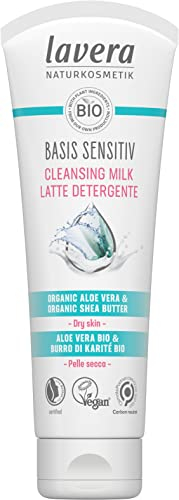 lavera Basis Sensitiv Reinigungsmilch, vegane Bio-Hautpflege, natürliche und innovative Kosmetik, 125 ml