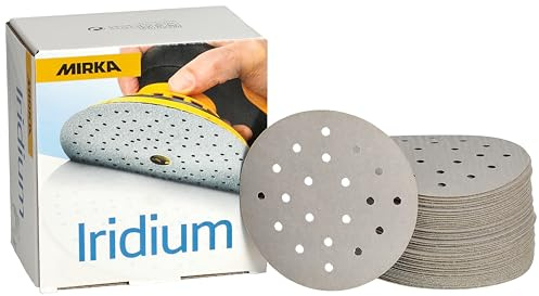 Mirka Schleifpapier Iridium Ø 77 mm Grip 20-Loch Korn 600 50 Stk | Premium-Schleifpapier Korn 600 für Lack Spachtel Grundierung Holz Stahl Mineralwerkstoffe Kunststoff