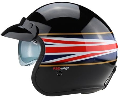 ViPER RSV06 Plus Motorcycle Helmet with Inner Sun Visor Open Face Jet Motorbike Helmets for Adult - Motorbike Rider Road Legal ECE2206 Approved for Cruise Bike Chopper Moped Electric Scooters
