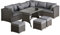 Outsunny 10-TLG. Gartengarnitur, Polyrattan-Sitzgruppe für Garten und Terrasse, modulares Design, mit Sitz- und Rückenkissen, Wurfkissen, rostfreier Metallrahmen, Dunkelgrau