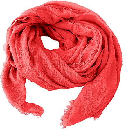 Niklarson Schal Tuch koralle 190x100cm Damen Poncho Stola Pareo Viskose T1814