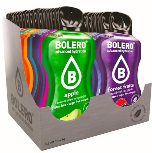 Bolero Drinks 79er Mix Box | 75x9g, 3x8g, 1x7g je Box | Getränkepulver | Kalorienarm mit Stevia gesüßt | Zucker- & Glutenfrei | Vegan