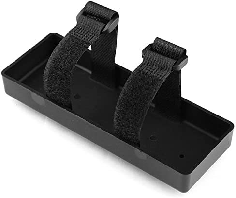 LAFEINA RC Model Car Plastic Battery Box Tray Bracket with Antiskid Tie Straps for 1/8 1/10 RC Crawler Car AXIAL SCX10 D90 TRX4 Accessories (Black)