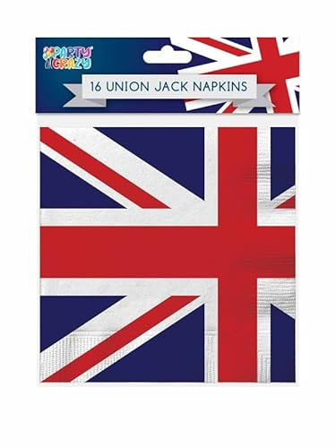 32 Stück Servietten mit Union Jack, Party-Tischwäsche, Queens Jubilee Celebration, britische Flagge, 3-lagig