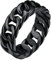 ChainsHouse Damen Herren Ring in Größe 59 schwarz Bandring Cuban Kette Fingerring Statement Ring Gothic schwarz Fingerring Partnerring Freundschaftsring für Paar Pärchen