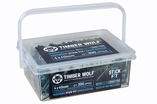 Timber Wolf Lot de 300 vis à bois extérieures Vert 4 x 40 mm