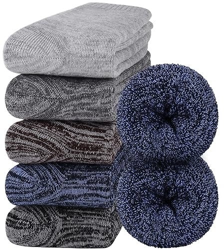 Belloxis Sockenwolle Herren Socken 43-46 Thermosocken Warme Dicke Wintersocken Socken Geschenke für Männer