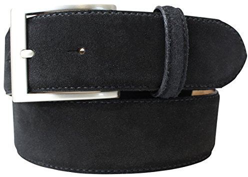 BELTINGER Veloursleder-Gürtel 4 cm | Hochwertiger Ledergürtel für Herren 40mm | Wildleder-Gürtel | Schwarz 90cm