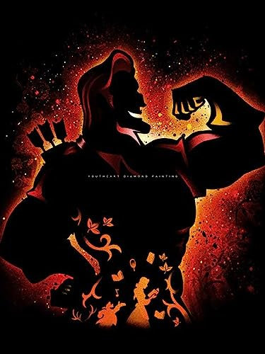 Youtheart Diamond Painting Gaston Diamond Art, 5D Full Drill Cross Stitch Embroidery Kits, DIY Wall Décor