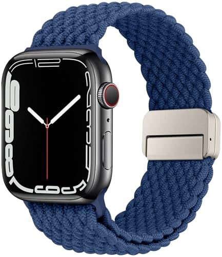 HITZEE Compatible con Cinturino Apple Watch 49/46/45/44/42/41/40/38mm, Cinturini in Nylon con Chiusura Magnetico Progettato per iWatch Ultra 2 Serie 10 9 8 7 SE 6 5 4 (42/44/45/46/49, Blu)