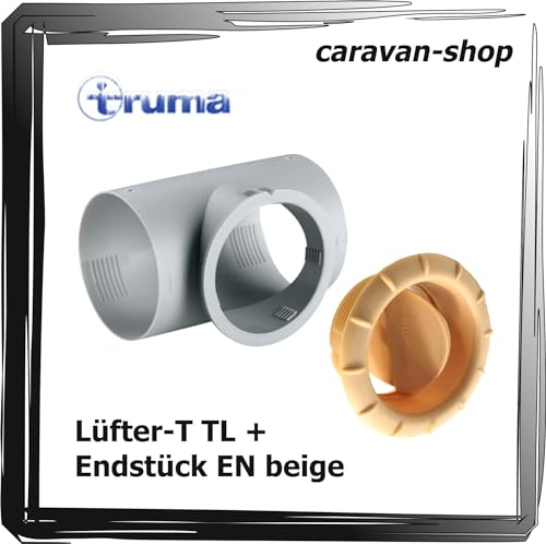 Luftauslass Endstück EN beige + Lüfter T TL, für truma Heizung Luftverteilung