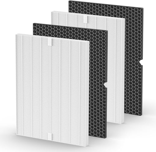 isinlive Air-purifier-replacement-filters Filter H 116130, 2 H13 TRUE HEPA and 2 Activated Carbon Filters Combo Pack for Winix 5500-2, AM80