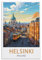LHJOIUN Vintage-Reiseposter Helsinki, Finnland, 40 x 60 cm, Kunstdruck auf Leinwand, für Wohnzimmer, Schlafzimmer, Heimdekoration, moderne Kunst