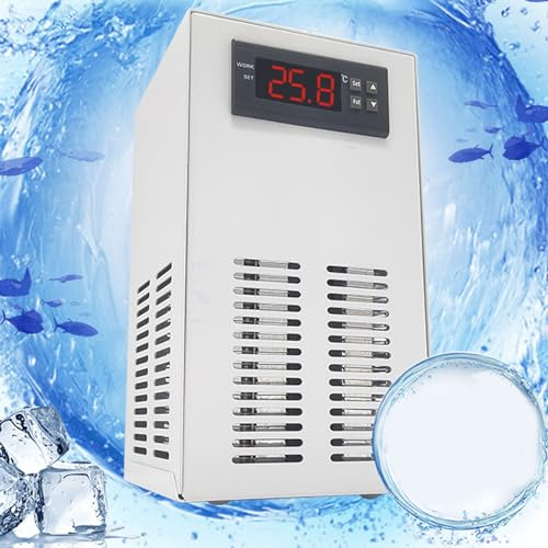 MENDUNER Aquarium Kühler, 72W Aquarium Chiller,Aquarium Kühler Axolotl,20 L Aquarium Kühl und Heizsystem mit Wasserschlauch und Pumpe AC100 240 V (EU-Stecker 100 bis 240 V)