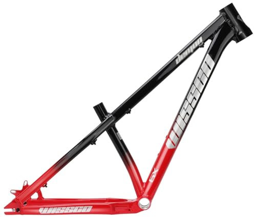 UIOPPOI Hardtail-Mountainbike-Rahmen 26 27,5 Zoll 14 Zoll Aluminiumlegierungsrahmen Schnellspanner 135 mm XC MTB-Rahmen (Farbe: Schwarz Rot, Größe: 14 x 26 Zoll)