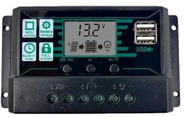 nmbhus Contrôleur Solaire 150A Régulateur MPPT PWM Double USB Panneau PV Noir Contrôleur Panneau Solaire Régulateur De Batterie Port Écran LCD(150A)