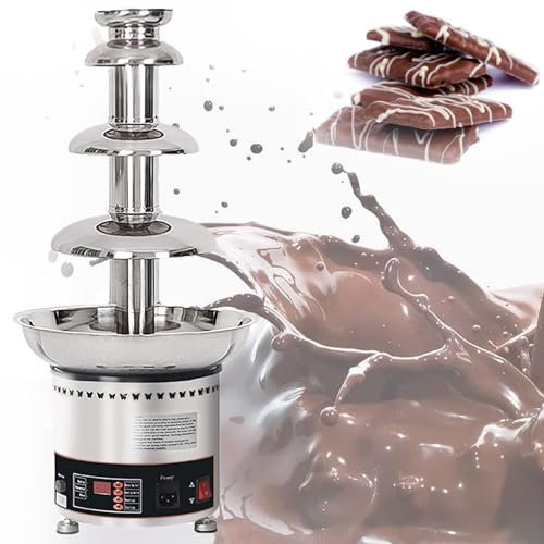 CFDZCP Chocolate Fondue Maker 4/5/6/7 Tier Chocolate Fountains ，Large Chocolate Fondue Tower Stainless Steel Hot Chocolate Waterfall For Cake Shop,Hotel,House,Restaurant(4 tier)