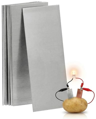 JECOMPRIS Pure Zinc Anode Sheets: 10 Pcs Metal Electroplating Electrode Strips - Plating Materials & Fruit Battery Supplies for Science Experiments