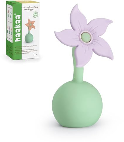 haakaa Manual Breast Pump Flower Stopper (Lavender) - Made of Premium Silicone, BPA Free, Compatible with All haakaa Breast Pumps