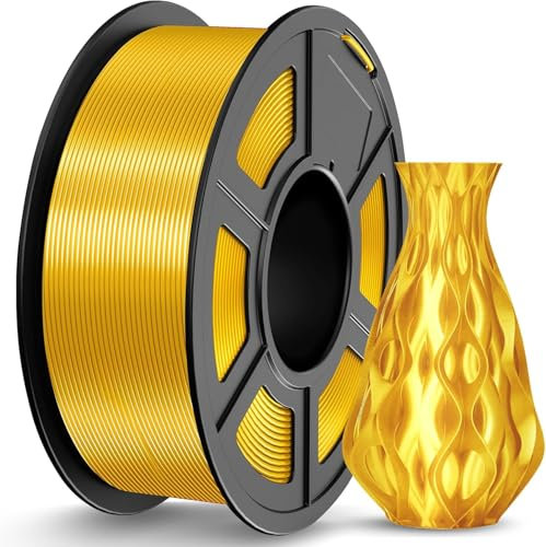 JAYO Silk PLA Filament 1.75mm Gold 1.1KG, Shiny PLA Silk 3D Printer Filament, Dimensional Accuracy +/- 0.02 mm, 1.1 KG Spool