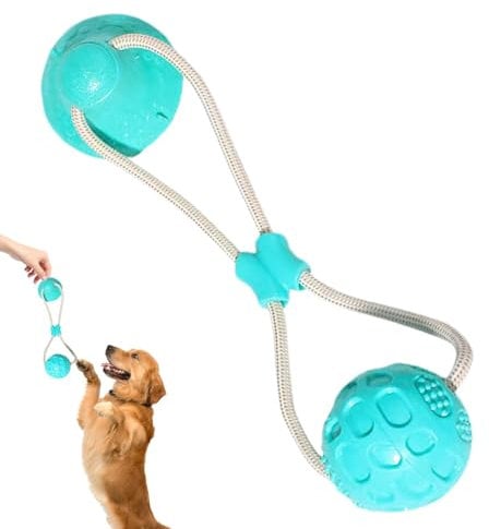 Juguete de cuerda para perros pequeños,Juguete para perros con ventosa - Juguetes masticables para perros con ventosa,Juguete de limpieza de dientes de perro, mordedor para cachorros, bola de juguete