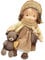 Waldorf Puppe, niedliche lockige Haarmädchen -Stoffpuppe mit Hut, Crossbody -Tasche und Kleid, 10 Zoll weiche Lappenplüsch -Babypuppengeschenke für Babys & Kleinkinder Weihnachtsgeburtstag, Stil 1 Wa