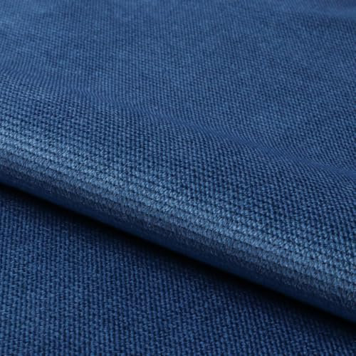 Fabreco - Samtstoff Meterware KRONTOS (100 x 145 cm) - Polsterstoff Möbelstoff Meterware – Bezugsstoff Möbelstoff - Stoffe zum Nähen - Weicher Samt Stoffe für Stühle & Sofa Beziehen (Blau)