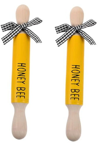 Cabilock 2stücke Mini-nudelhölzer Aus Holz Rustikale Kleine Backwerkzeuge Für Gebäck Feiertagsdisplay Und Gestuftes Tablett-styling