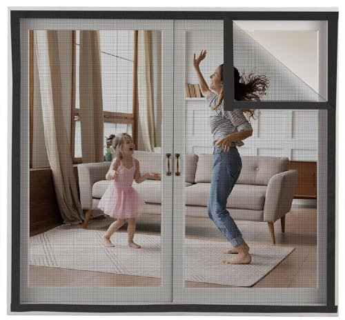 mit Rahmen Mückengitter Fenster 140x150cm Schwarz Fliegengitter Gewebe Fliegengitter Fenster Rollo Fliegengitter Fenster