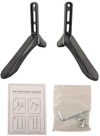 Ronyme Base de Meuble TV de Table, 2 pièces, Base de Table de télévision pour la Plupart des téléviseurs, Pieds de télévision en PP, Supports de Montage TV