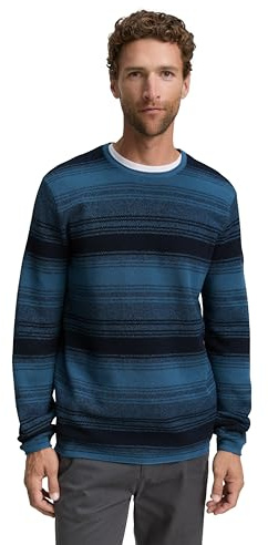 TOM TAILOR Herren Strickpullover im Streifenmuster