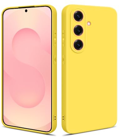 HSP Hülle für Samsung Galaxy S25 5G [Staubabweisend] Handyhülle | Premium TPU Silikon Case Schutzhülle | Kratzfest Stoßfest Fallschutz | Kameraschutz | Passgenau Dünn Matt | Gelb
