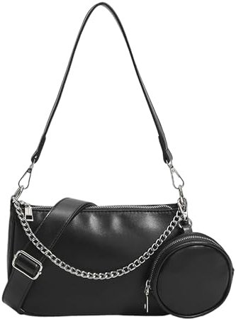 Mabecol Borsa Donna Tracolla Elegante in Pelle Sintetica – Borsa a Spalla Borsetta a Mano Nera Moda con Tracolla Regolabile per Ufficio, Shopping, Serata (Bianco243)