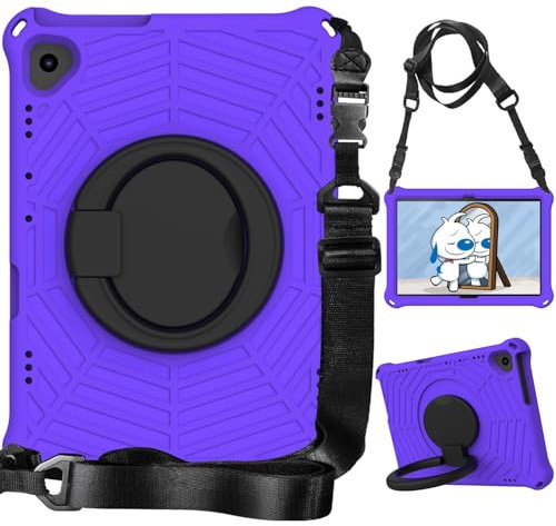 Funda para tableta Funda a prueba de golpes apta Compatible with niños compatible con Huawei MediaPad T5 10.1, funda ligera con asa giratoria y correa Compatible with el hombro Compatible with Huawei