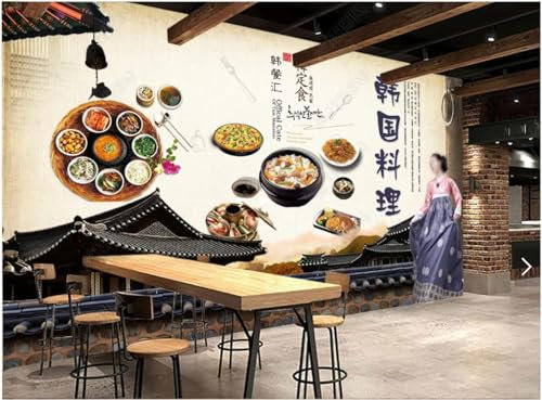 Tzxztt Köstliches Essen Und Architektur Moderne 3D Tapete Geprägte Seide Neutrale Töne Material Ideal Für Wohnzimmer Schlafzimmer-400cm×280cm