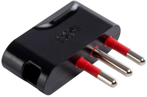 Fiche 10 A 220 V 230 V, coudée à 90 °, prise petite, standard italienne, noir, modèle professionnel, en polycarbonate de haute qualité, idéale pour les câbles d'alimentation et les rallonges