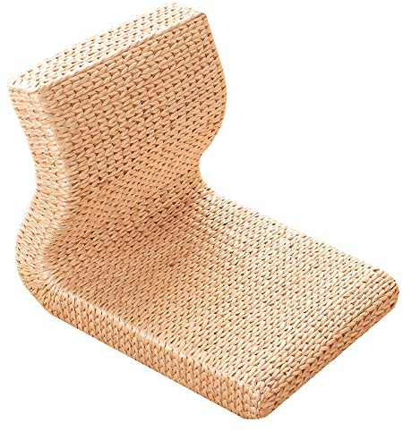 Handgefertigter japanischer Zaisu-Stuhl – Beinlose Rückenlehnen-Möbel für Wohnzimmer und Balkon, natürliches Stroh, asiatisches traditionelles Design, bequeme Sitzlösung TA41A