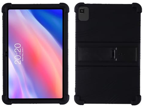 INSOLKIDON Compatible For Fusion5/F202 10 inch Tablet Case, Full Coverage Ultra Slim adjustable Stand Silicone Shockproof Lightweight Protective Cover Case (Black)