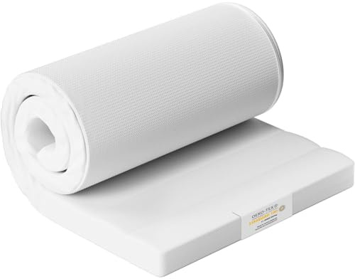Matratzen Topper 90x200 cm, 7-Zonen-Komfortschaum H3, 7 cm Höhe, Abnehmbarer waschbarer Bezug, Rutschfester Unterseite und Eckschlaufen, OEKO-TEX100 Zertifiziert, für Boxspringbett und Schlafsofa