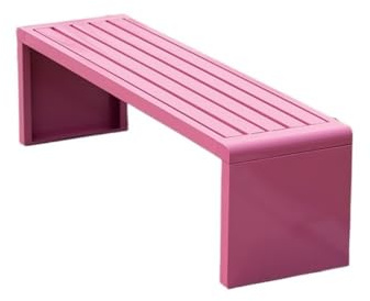 juanluck-s Gartenbank Parkbank aus Zinklegierung, quadratische Gartenbank im Freien für die Terrasse(Pink)
