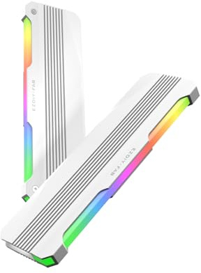 EZDIY-FAB RH01 ARGB RAM Heatsink, RGB Memory Heat Spreader for DDR5 DDR4, Aluminum RAM Cooler with 5V 3-Pin ARGB Lighting, Gaming PC Memory Cooling,2 Pack - White