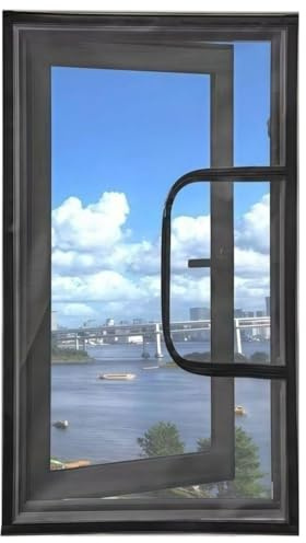 Fly Screens for Windows,Fly Insect Mesh to Keep Bugs Out Bug,65x95cm | Transparent Fibergalss Window Mesh, Windows Doors and Patio Screens, White Mesh Black Stickers